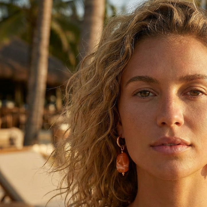 Papaya Swirl l Solara Drop Earrings