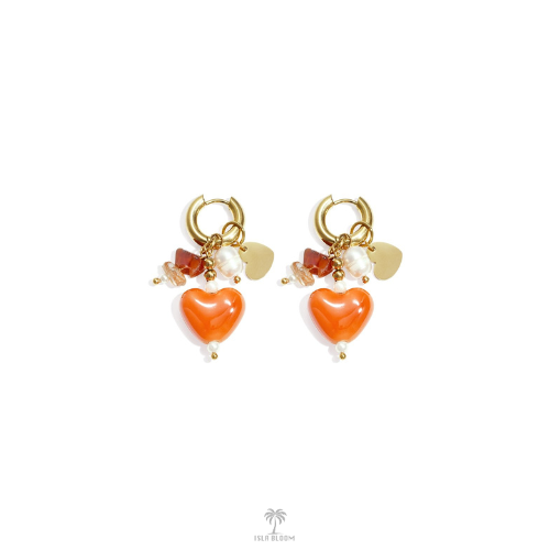 Sunset Heart |Drop Earrings