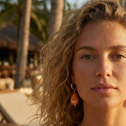 Papaya Swirl l Solara Drop Earrings